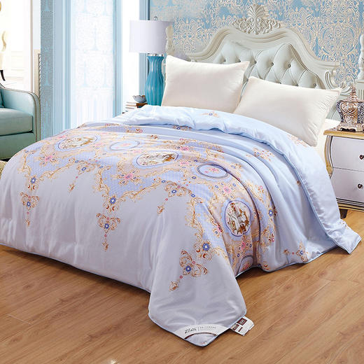 【紫韵家纺】莱赛尔金典蚕丝被形象银色方形盒 商品图0