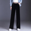 简约休闲时尚直筒裤松紧腰纯色修身阔腿裤气质长裤  TY-KYL-10123-L 商品缩略图0