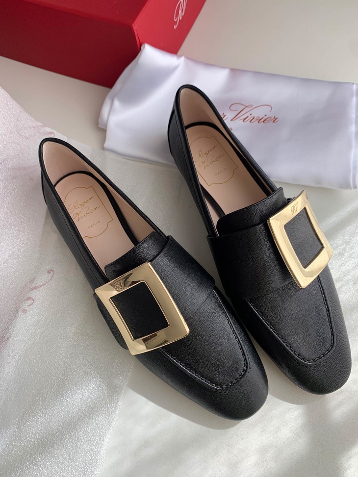 全明星系列rv金属方扣镶钻真皮漆皮乐福鞋舒适绒面平底鞋