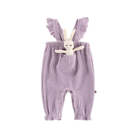 幸福满满宝宝衣服21秋冬新品女宝宝可爱口袋背带裤韩版婴儿爬服连体衣 商品图4