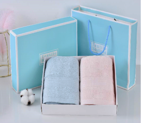 毛毛雨 纯棉两条装毛巾礼盒