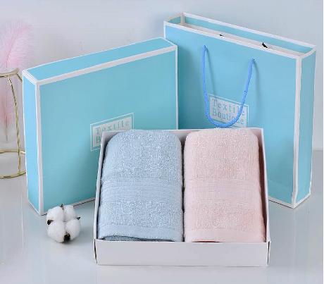 毛毛雨 纯棉两条装毛巾礼盒 商品图0