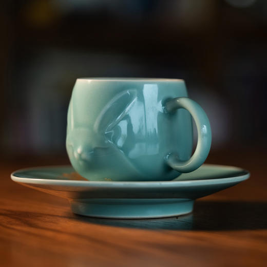 原创设计龙泉青瓷咖啡杯花茶杯「侍月」对杯套装 商品图3
