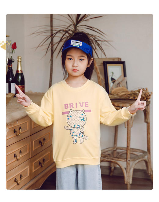 朱两只男女童长袖印花可爱卫衣（两件任选） 商品图1