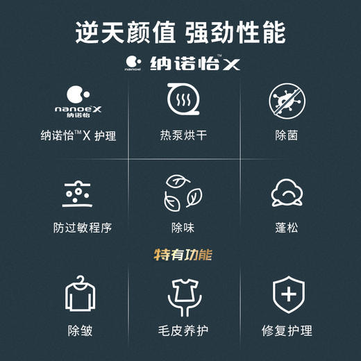 松下(Panasonic)热泵式烘干机干衣机 9公斤家用烘护机 纳诺怡护理 除菌除螨防过敏 蓬松除皱 NH-9098P【烘护机】 商品图1