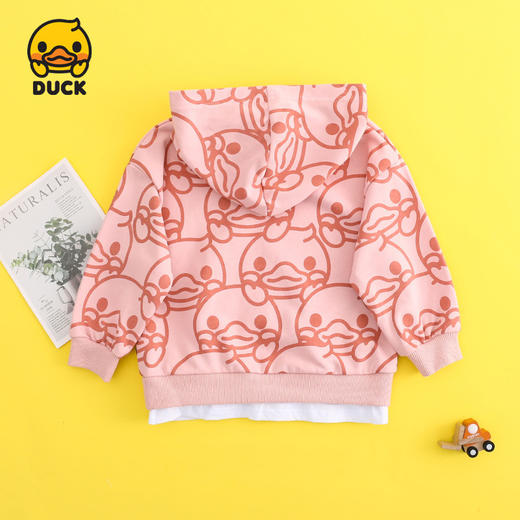 21年秋季新款现货小黄鸭粉色女童秋装中小童长袖儿童卫衣一件代发 商品图1