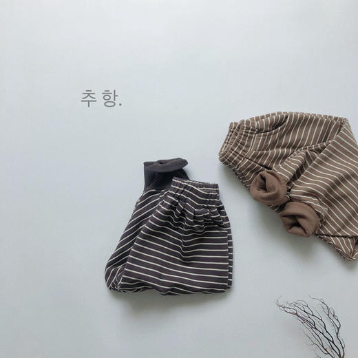 幸福满满韩版儿童条纹卫衣飞鼠裤秋冬男女童圈圈棉垮裤洋气宽松休闲卫裤 商品图2