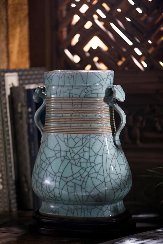 龙泉青瓷吉祥如意尊浙江省工艺美术大师陈小波作品摆件艺术品 商品图0