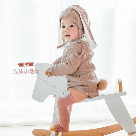 【3双装 舒适不变形 童趣满分】A类春季新款婴儿袜子可爱卡通新生儿长筒袜无跟直板宝宝堆堆袜 商品图2