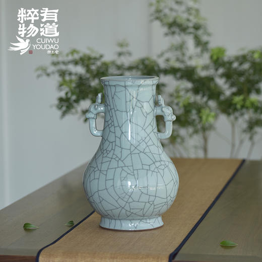 青瓷龙耳吉祥尊龙泉青瓷摆件收藏品省工艺美术大师作品 商品图2