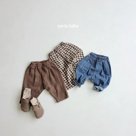 幸福满满婴童裤子儿童休闲裤韩版童装婴儿秋季长裤宝宝牛仔裤男童格子裤 商品图0