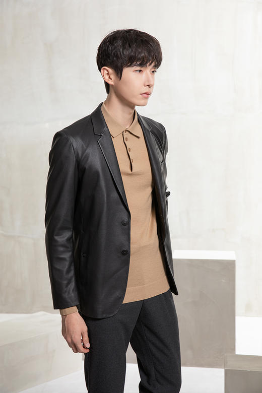 callisto黑色羊皮革皮西装  FQFLT021C 商品图1