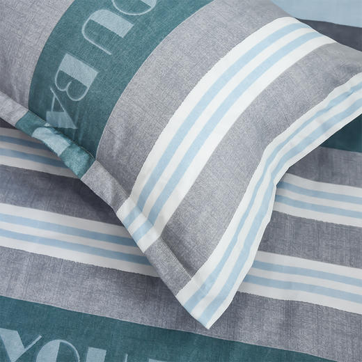 【紫韵家纺】“青春如歌”经典四件套（条纹）形象绿色天地盒 商品图5