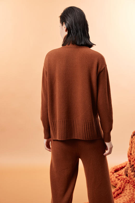  樽领宽松羊绒针织女套衫 SJF93W418N 商品图2