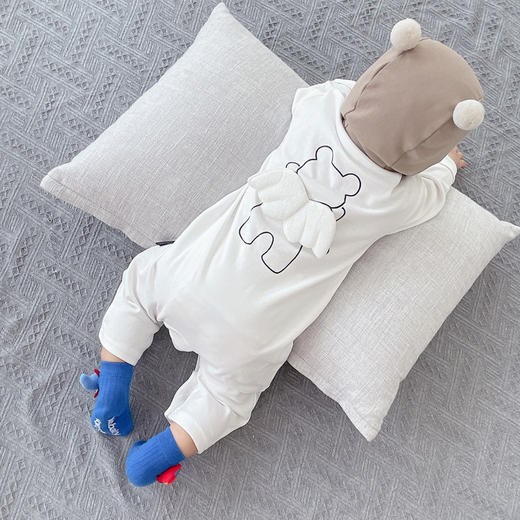 幸福满满婴儿连体衣秋装套装男宝宝衣服可爱女春秋薄款秋季外出长袖爬服潮 商品图0