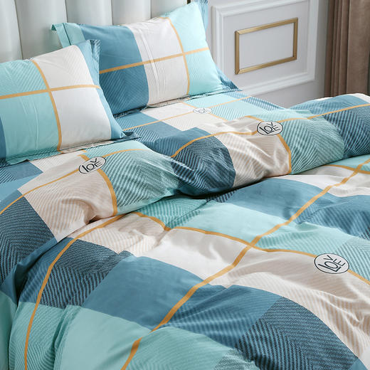 【紫韵家纺】“青春恋歌”经典四件套（格）形象绿色天地盒 商品图11