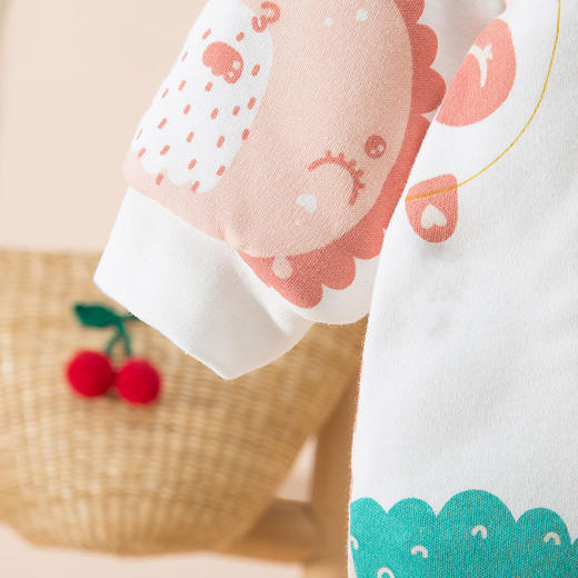 幸福满满新生婴儿夹棉连体衣秋冬季哈衣幼儿冬装衣服男女宝宝卡通外出棉衣 商品图3