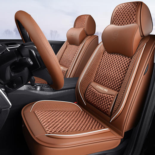 【汽车座套】.紫风铃M35固腰皮冰丝汽车座垫四季五座全包坐垫 商品图2