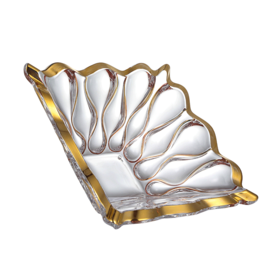 捷克进口/ BOHEMIA波西米亚海洋系列描金果斗28cm/花瓶30cm