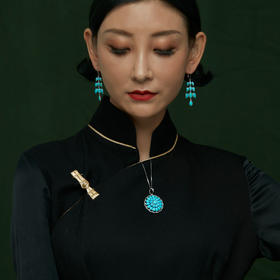 醍醐 原矿高瓷蓝松石 坛城 曼陀罗设计 吊坠（金银两色可选）