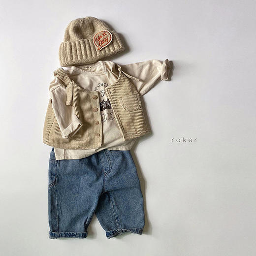 幸福满满ins韩版童装秋装新款宝宝复古牛仔马甲男女童单排扣时尚背心现货 商品图3