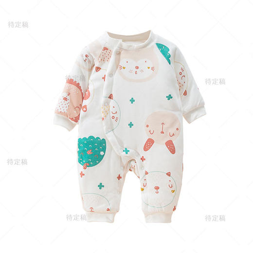 幸福满满新生婴儿夹棉连体衣秋冬季哈衣幼儿冬装衣服男女宝宝卡通外出棉衣 商品图4