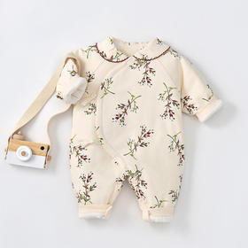 幸福满满颗粒熊宝宝衣服婴儿秋冬装韩版棉不连帽长袖婴儿连体衣新生儿衣服