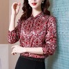 WP-2021年早秋季新款女装春秋款洋气时尚洋气缎面长袖上衣妈妈衬衫女 商品缩略图0