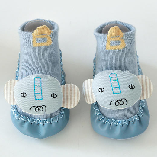 【2双装 专为宝宝设计】新款春秋宝宝学步地板袜卡通防滑皮底学步鞋立体公仔婴儿袜子 商品图5
