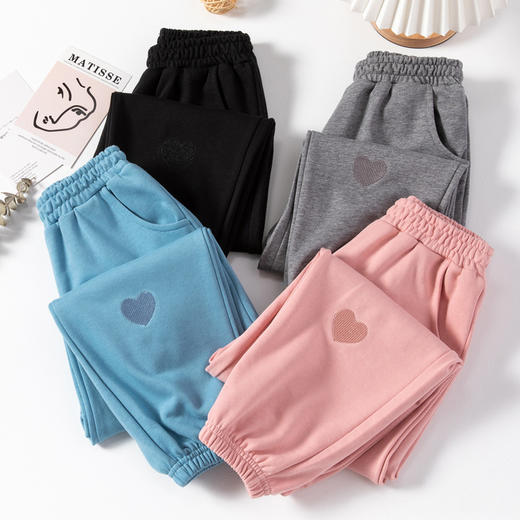 儿童运动裤秋款韩版长裤爱心宽松束脚薄款休闲童装男女童宝宝裤子 商品图1