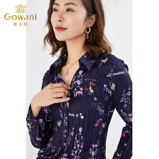 乔万尼春季新款别致抽褶上衣气质衬衫EI3C173 商品图2