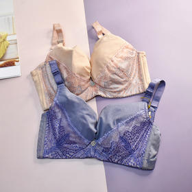 皇家丽美大胸专属有钢圈薄杯聚拢调整型胸罩内衣文胸W38-1