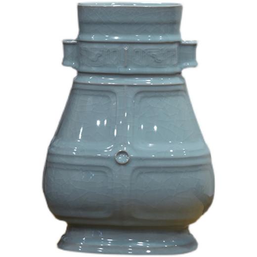 青瓷摆件|夔龙纹贯耳瓶|仿古工艺品|龙泉青瓷|收藏品|省大师作品 商品图3