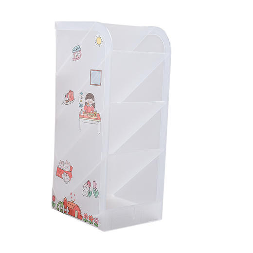 【加宽斜插笔筒】ins简约北欧个性透明文具收纳盒加宽五格学生用创意时尚可爱笔架女小清新彩色多功能桌面笔桶 商品图4