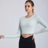 秋冬新款露脐瑜伽服长袖T恤跑步运动上衣健身服长袖罩衫女rd03 商品缩略图1