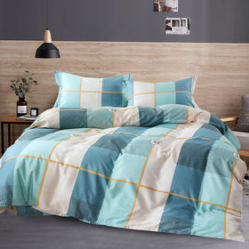 【紫韵家纺】“青春恋歌”经典四件套（格）形象绿色天地盒