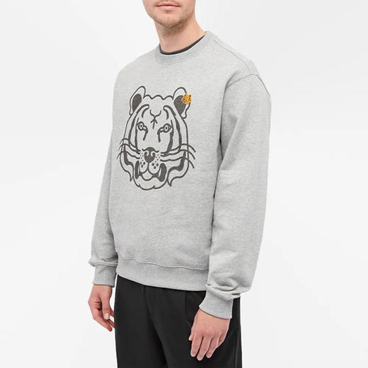 KENZO 高田贤三 虎头印花+小虎头 男士卫衣 灰色 FB65 SW005 4MO 94 商品图2