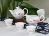 景德镇陶瓷 国瓷红叶 8头手绘茶具（金品小壶水点桃花） 商品缩略图0