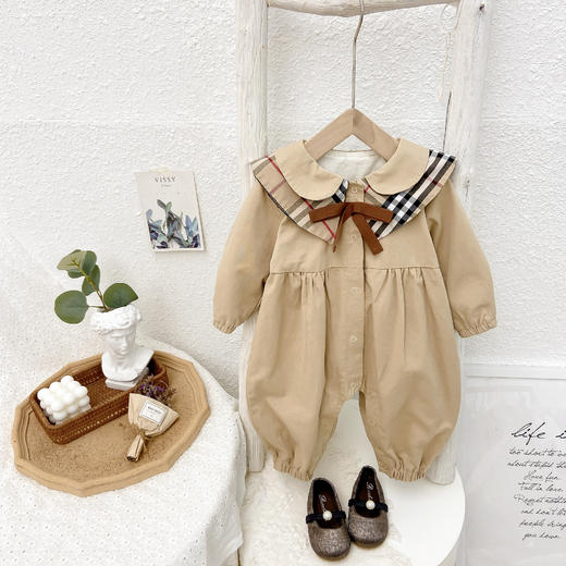 幸福满满韩国婴儿衣服秋季外出服婴幼儿连体衣抱衣1岁女宝宝洋气哈衣网红 商品图0