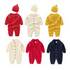 幸福满满速卖通秋冬宝宝棉线针织哈衣帅气英伦毛衣连体衣跨境婴儿童装爬服 商品缩略图0