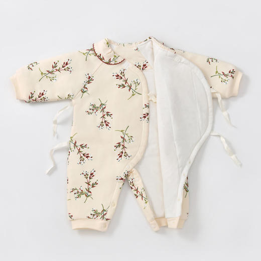 幸福满满颗粒熊宝宝衣服婴儿秋冬装韩版棉不连帽长袖婴儿连体衣新生儿衣服 商品图3