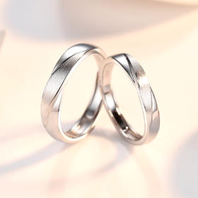 Winy999足银浪漫肖邦对戒送女友闺蜜节日生日礼物