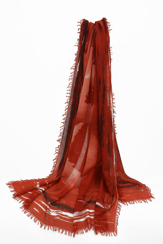  羊绒印花披肩 SJF93P720N 商品图3