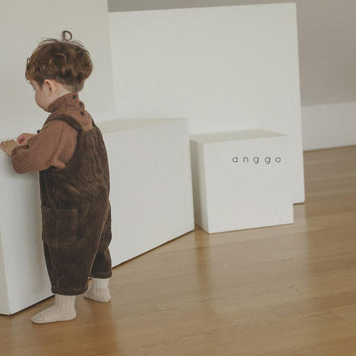 现货韩国童装婴儿背带裤套装男女宝宝灯芯绒连体裤春秋韩版两件套 商品图0