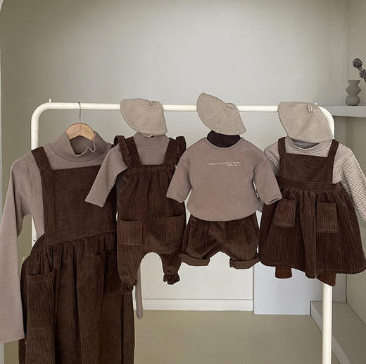 现货韩国童装婴儿背带裤套装男女宝宝灯芯绒连体裤春秋韩版两件套 商品图2