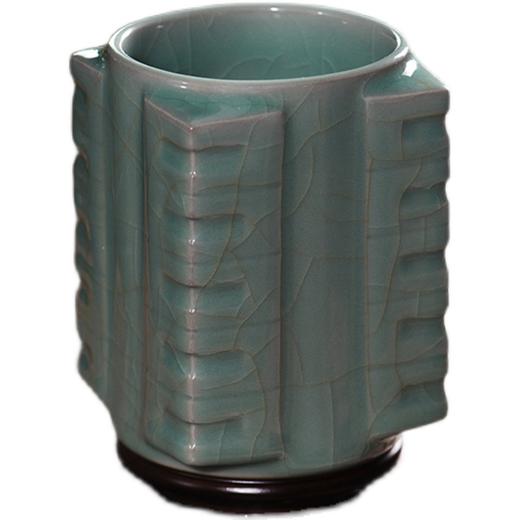 龙泉青瓷丨琮式瓶 青瓷玉琮 青瓷笔筒、花瓶摆件 商品图0