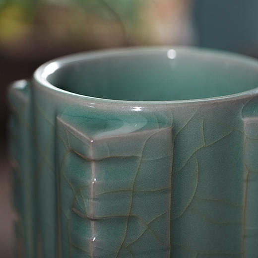 龙泉青瓷丨琮式瓶 青瓷玉琮 青瓷笔筒、花瓶摆件 商品图3