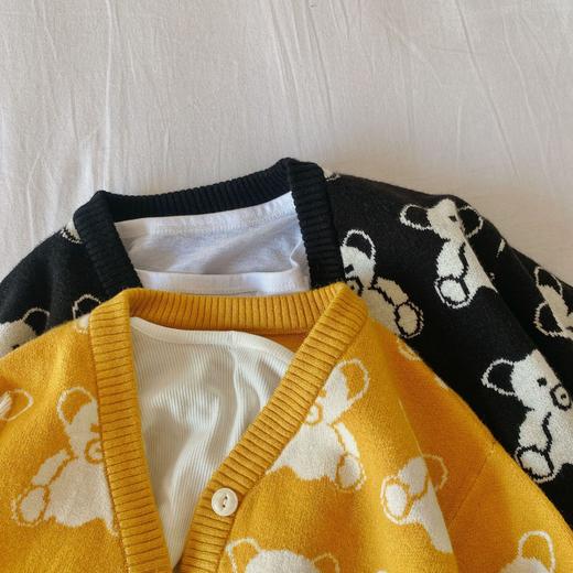 幸福满满新款儿童针织衫韩版男童开衫小外套小熊女宝宝春秋上衣潮 商品图3