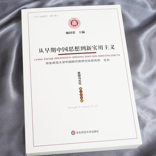 从早期中国思想到新实用主义 思想与文化第二十七辑 社会科学文集 CSSCI来源期刊 华东师范大学中国现代思想文化研究所主办 商品图1