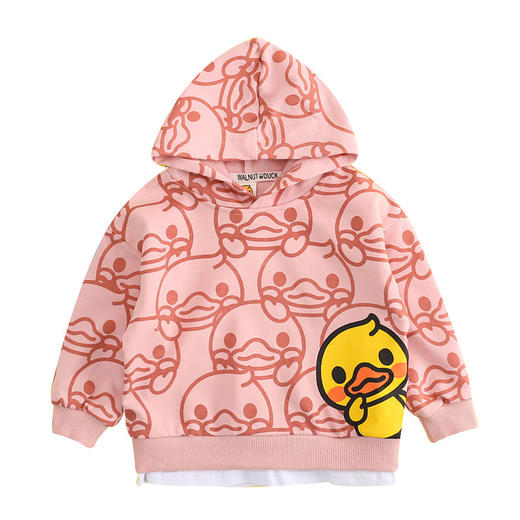 21年秋季新款现货小黄鸭粉色女童秋装中小童长袖儿童卫衣一件代发 商品图4